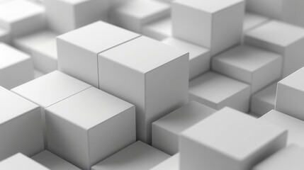 abstract 3d white cubes on square tech background futuristic geometric wallpaper illustration