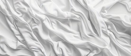 Obraz premium White background, white fabric with folds, top view, closeup, high resolution photography, high detail, aesthetic