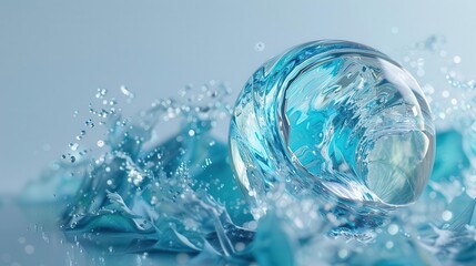 abstract liquid shapes forming futuristic sphere fluid glass dispersion effect 3d illustration