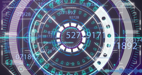 Image of scope scanning and data processing on black background