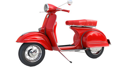 a red scooter with a white background