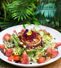 Gourmet salad with goat cheese