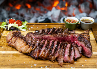 Excellent cuts of top quality beef very rare, almost raw.