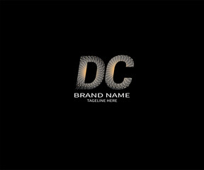 DC LETTER LOGO Design ONE BLACK BACKGROUND