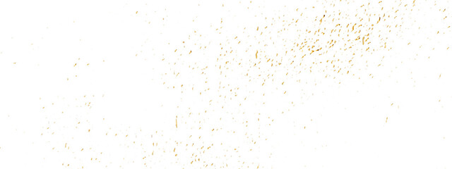 Golden glitter confetti falling down on transparent background. Vector illustration.