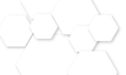 Abstract white hexagon pattern background. Abstract hexagon technology design background. Futuristic honeycomb mosaic white background. Vector Illustration. 