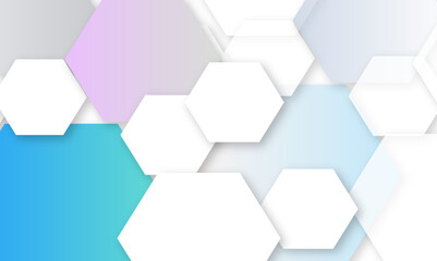 Vector technology luxury colorful hexagonal background vector illustration. Futuristic banner with technology blue hexagons and shiny lights. Design for banner, template, technology, science, medical