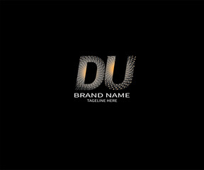 DU LETTER LOGO Design ONE BLACK BACKGROUND
