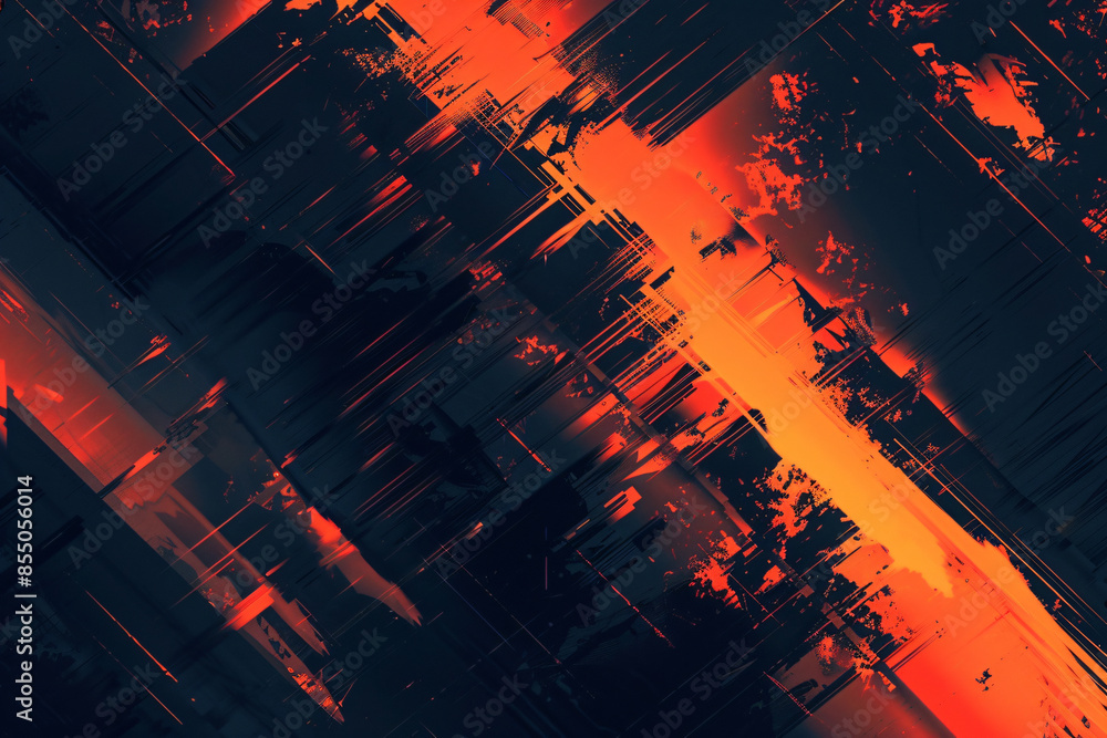 Poster abstract digital art background with glitch effect and dark red color, perfect for a modern design p