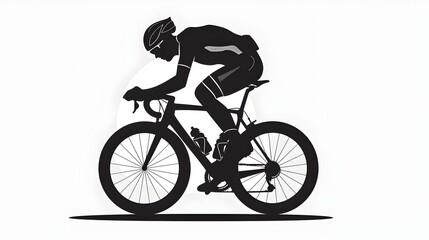Naklejka premium Silhouetted Cyclist in Dynamic Sports Action