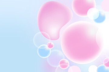 Abstract geometric circle soft light gradient blue and pink sweet bokeh background for Graphic Business technology digital design illustration web template backdrop desktop wallpaper bubbles banner