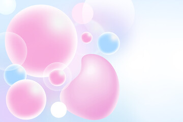 Abstract geometric circle soft light gradient blue and pink sweet bokeh background for Graphic Business technology digital design illustration web template backdrop desktop wallpaper bubbles banner