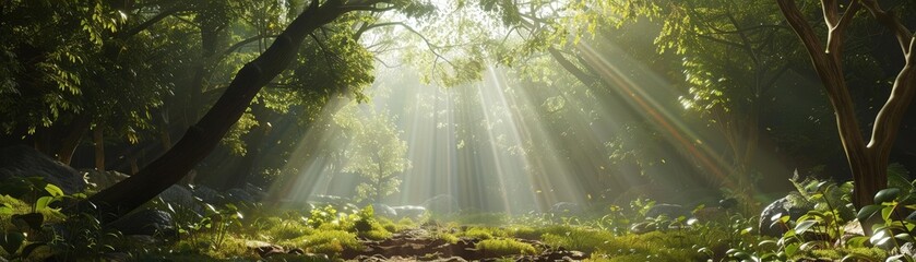A minimalist 3D model of a forest sound bathing experience