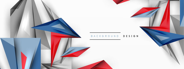 Fototapeta premium Minimal geometric abstract background. Low poly dynamic triangle design. Trendy techno business template for wallpaper, banner, background or landing