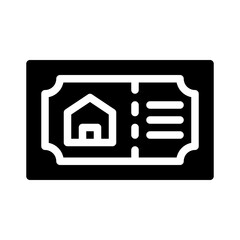 museum ticket glyph icon