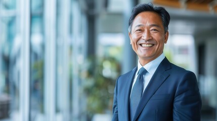 asian businessman in corporate attire with a confident smile portrait photography