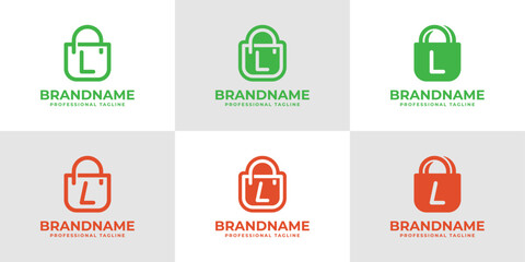Letter L Shopping Bag Logo Set, Crafted for Specialty and Niche Retail Markets