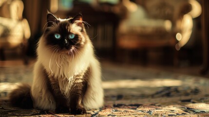 Magnificent Himalayan Cat Posing for the Camera