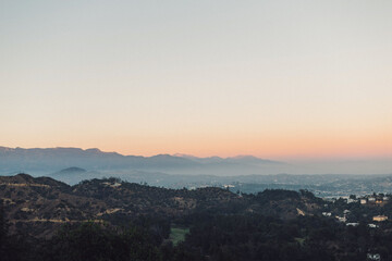 Horizontal Foggy Sunset in the Los Angeles Hills