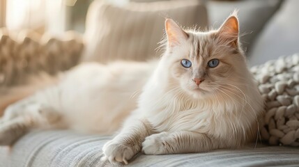 Majestic Turkish Angora cat with striking heterochromia gaze.