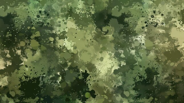 camouflage textile pattern abstract forest green and khaki military texture digital illustration
