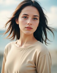 Female Portrait, Monochrome, Close-up