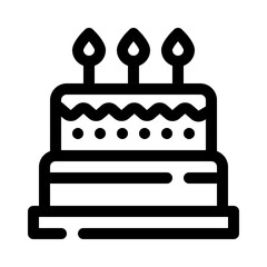 birthday cake line icon