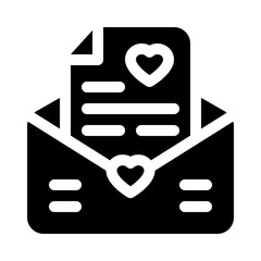 love letter glyph icon