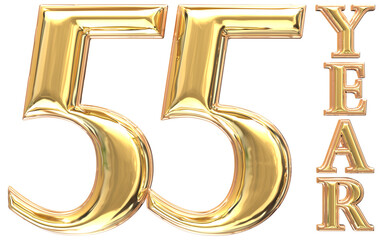 Number Of Anniversary Gold 3D