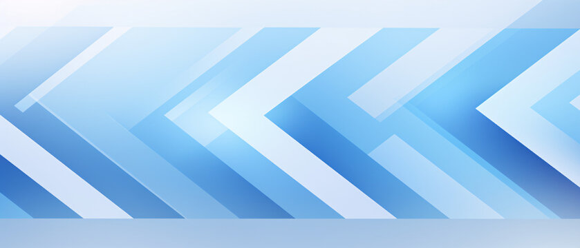 Blue modern abstract wide banner with arrow shapes, contemporary design, digital art concept.