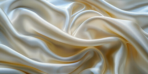 Obraz premium White Silk Fabric Draped Elegantly with Smooth Folds