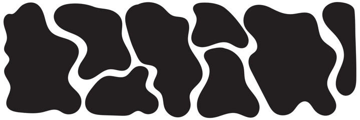  Modern liquid irregular blob shape abstract elements graphic flat style design fluid vector illustration set.