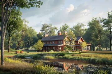 Fototapeta premium American Country House