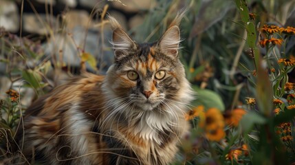 Obraz premium Three colored feline at the refuge