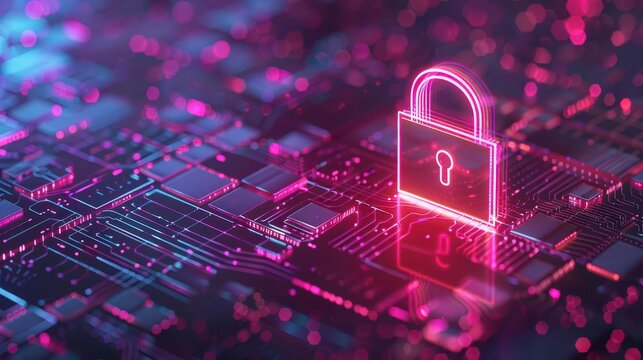 cybersecurity visualization with secure lock icon protecting data emphasizing the importance of data protection protocols 3d rendering