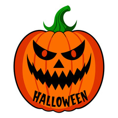 Halloween with a spooky pumpkin vector illustration