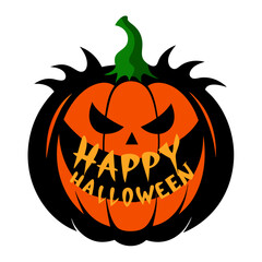 Happy Halloween with a spooky pumpkin vector illustration