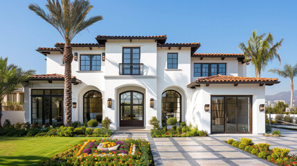 Fototapeta premium huge luxury modern house for large family for country life, created with generative ai