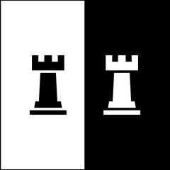 Fototapeta premium Simple illustration rook icon for web design isolated on white of black background