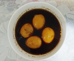 thai food dish menu boiled egg asian food Stewed eggs
