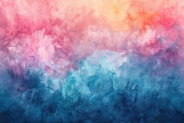 Abstract watercolor background with vibrant pink, blue, and yellow hues.