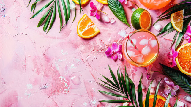 Background for a Cocktail Party or summer event invitation, inspiration for a card, poster, flyer or similar with copy space