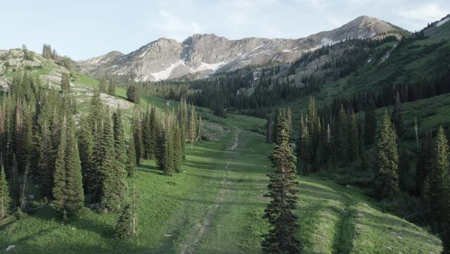 Aerial of Uinta Wasatch Cache National Forest Mountain Range in Utah
