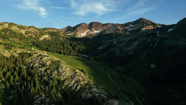 Aerial of Uinta Wasatch Cache National Forest Mountain Range in Utah