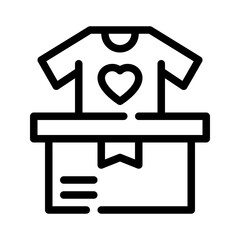 clothes donation line icon