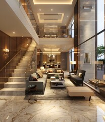 Luxury duplex apartment interior design