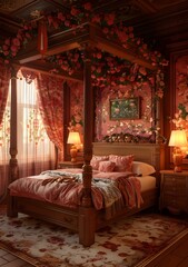 Fototapeta premium Romantic Bedroom Interior Decor