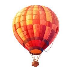 Fototapeta premium Cartoon hot air balloon die cut PNG style isolated on white and transparent background