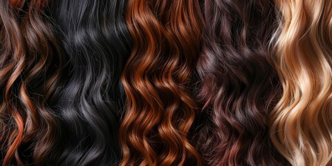 Different colors and shades of curly hair