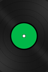 Poster/flyer background. Vinyl record album graphic illustration with green label. Use as design element for websites, print and other graphics.